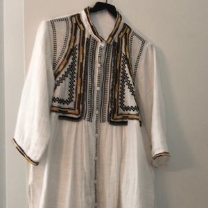 Johnny Was cotton tunic with silver beads.